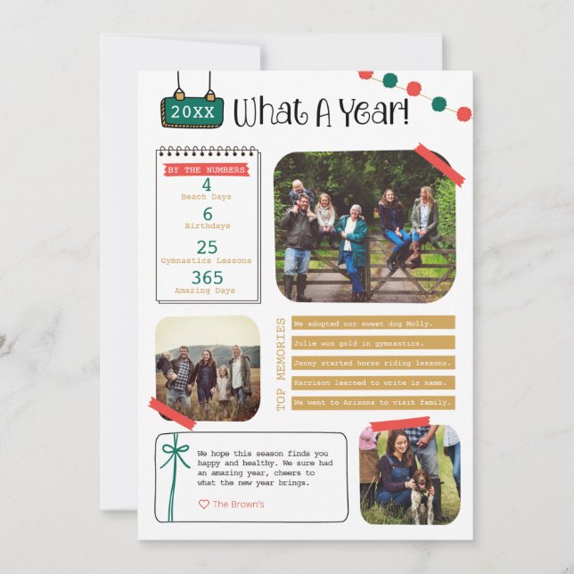 What a Year in Review Holiday Card (Front)