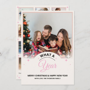 What a Year in Review Multi Photo Modern Christmas Card