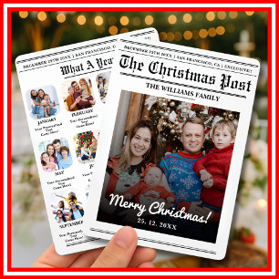 What A Year In Review Newspaper Christmas Holiday Card