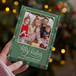 What a Year in Review Plaid Merry Christmas Card