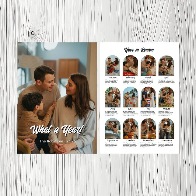  What a Year Modern Family Photo Collage Christmas Holiday Card (What a Year Modern Family Photo Collage Christmas Holiday Card)