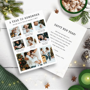 What A Year Modern Photo Collage Holiday Card