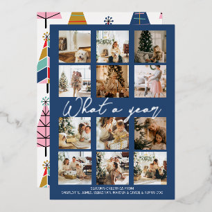 What a Year Personalised Christmas Foil Holiday Card