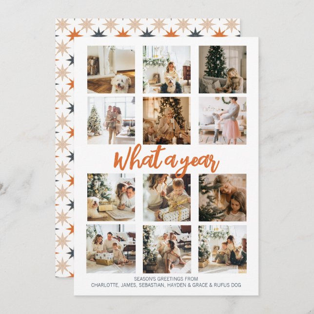 What a Year Photo Christmas Personalised Holiday Card (Front/Back)