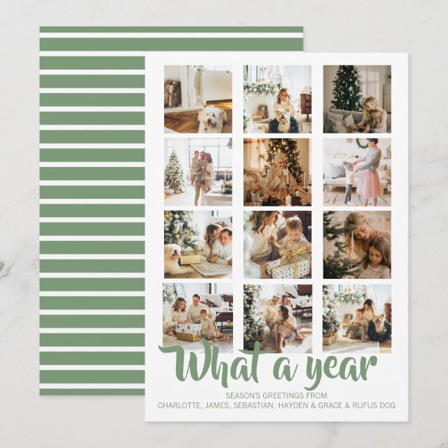 What a Year Photo Christmas Personalised Holiday Card (Front/Back)
