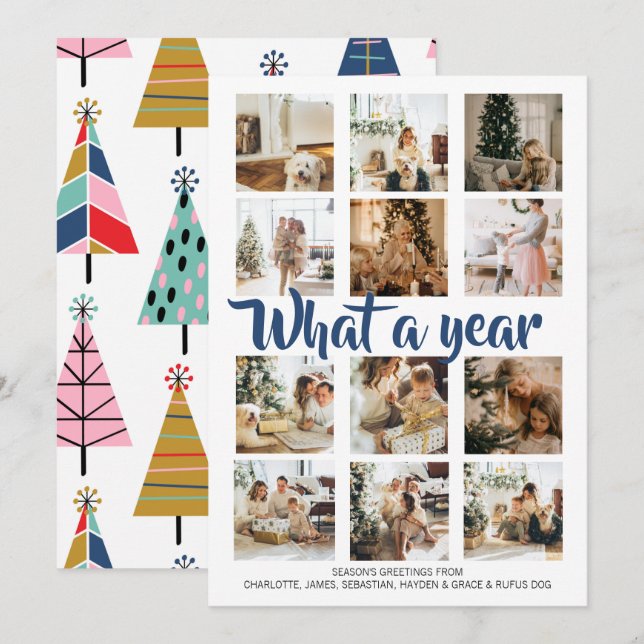 What a Year Photo Christmas Personalised Holiday Card (Front/Back)