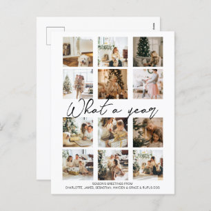 What a Year Photo Christmas Personalised Holiday Postcard