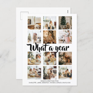 What a Year Photo Christmas Personalised Holiday Postcard