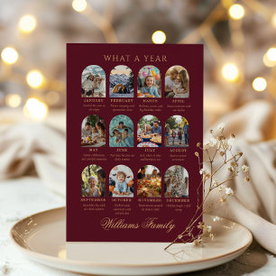 What a Year Photo Christmas Plaid Classic Holiday