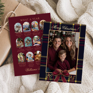 What a Year Photo Christmas Plaid Classic Holiday