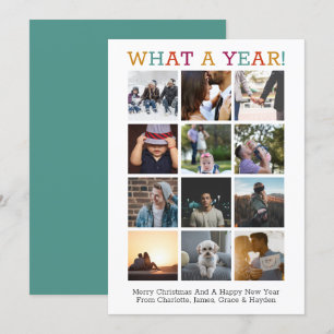 What A Year Photo Christmas Year In Review Card