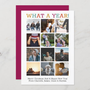 What A Year Photo Christmas Year In Review Card