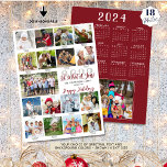 What A Year Photo Collage Captions 2024 Calendar Holiday Card<br><div class="desc">CONTACT THE DESIGNER FOR UPDATED CALENDAR ON BACK. Modern, unique holiday greeting card featuring an easy-to-upload photo collage template for 17 pictures with captions or titles on the front and the year 2023 with your custom title and greeting (the sample shows OH WHAT A YEAR and HAPPY HOLIDAYS) in modern...</div>