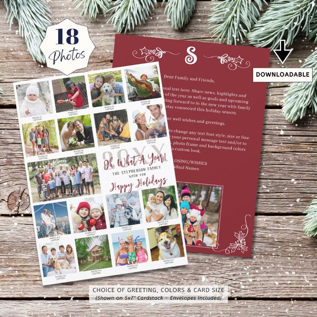 What A Year Photo Collage Captions Year in Review Holiday Card (Creator Uploaded)