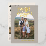 What a Year Photo Collage Personalised Christmas  Foil Holiday Card<br><div class="desc">Unwrap the joy of cherished memories with our "What a Year Photo Collage Personalised Christmas Holiday Card." Celebrate the moments that defined your year with this modern boho-inspired card, perfect for sharing your family news. Crafted with care, this downloadable holiday card lets you create a stunning multi-photo collage, showcasing the...</div>