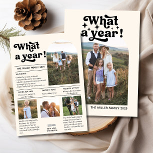 What a Year Photo Collage Personalised Christmas Holiday Card