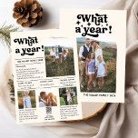 What a Year Photo Collage Personalised Christmas  Holiday Card<br><div class="desc">Unwrap the joy of cherished memories with our "What a Year Photo Collage Personalised Christmas Holiday Card." Celebrate the moments that defined your year with this modern boho-inspired card, perfect for sharing your family news. Crafted with care, this downloadable holiday card lets you create a stunning multi-photo collage, showcasing the...</div>