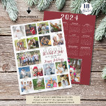 What A Year Photos Captions 2024 Calendar Oversize Holiday Card<br><div class="desc">CONTACT THE DESIGNER FOR UPDATED CALENDAR ON BACK. Modern, unique oversized 2023 Christmas holiday greeting card (6.5"x8.75") featuring an easy-to-upload photo collage template for 17 pictures with captions on the front and the year 2023 with your custom title and greeting (the sample shows OH WHAT A YEAR and HAPPY HOLIDAYS)...</div>