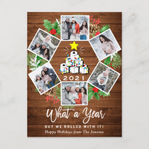 What a Year Quarantine Christmas Tree 6 Photo Postcard