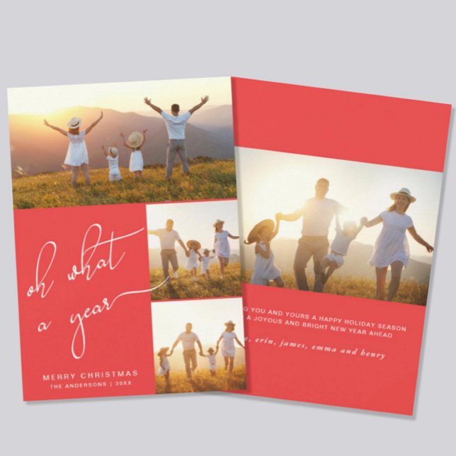 What a Year Red Merry Christmas Photo Holiday (Creator Uploaded)