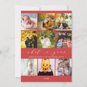 What a Year   Red Review Happy Holidays Photos Holiday Card