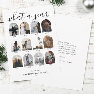 What a Year Script Arch Photo Collage Christmas Holiday Card