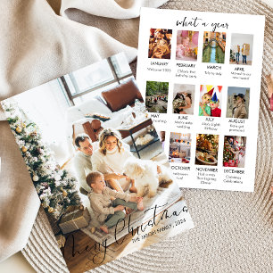 What a year Simple photo collage Christmas card