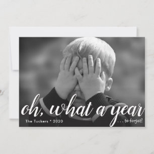 What a Year (to forget!) Silver Happy New Year Holiday Card