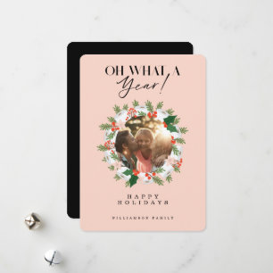 What A Year! Toilet Paper Festive Photo Wreath Holiday Card