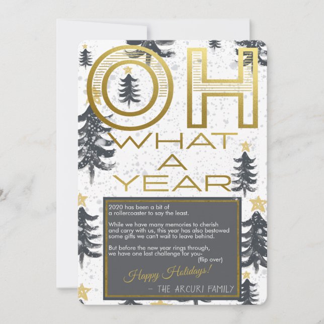 What A Year Wonderland Quarantine Bingo Christmas Holiday Card (Front)