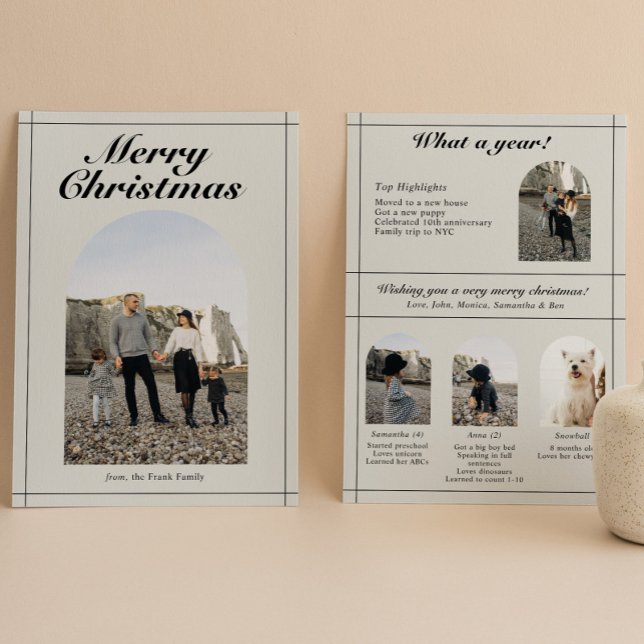 What a Year | Year in Review | 3 kids Arch Photos Holiday Card (Creator Uploaded)
