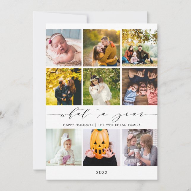 What a Year | Year in Review Happy Holidays Photos Holiday Card (Front)