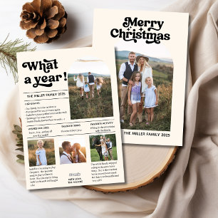 What a Year   Year in Review Photo Collage Holiday Card