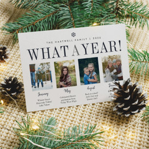What a Year Year in Review Photo Collage Holiday Card