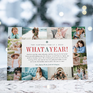 What a Year   Year in Review Photo Collage Holiday Card