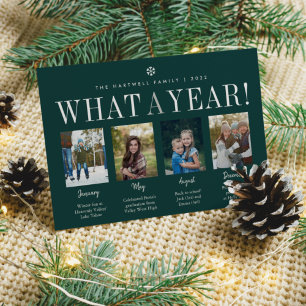What a Year Year in Review Photo Collage Holiday Card