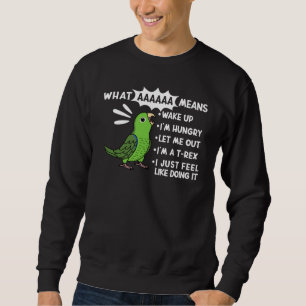 What AAAAAA Means I Screaming Green Parrotlet Parr Sweatshirt