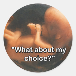 "What about my choice?" Classic Round Sticker