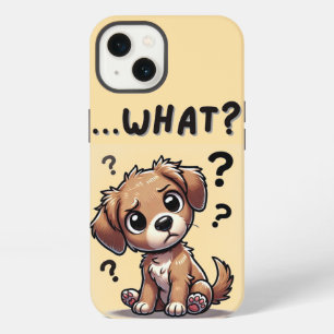 “…what?” Adorable Confused Cartoon Puppy iPhone 13 Case