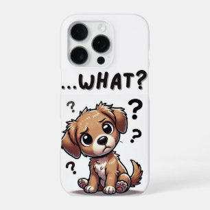 “…what?” Adorable Confused Cartoon Puppy iPhone 16 Pro Case