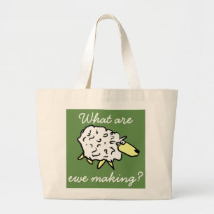 "What are ewe making?" Sheep Cartoon Project Bag