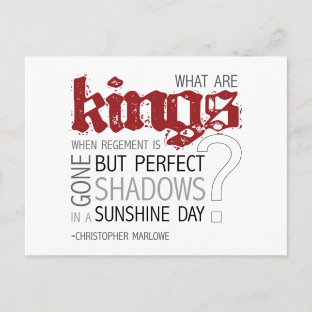 "What Are Kings?" Postcard (Front)