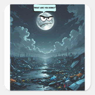 What Are You Doing? – If The Moon Could Talk Stick Square Sticker