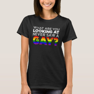 What Are You Looking At Never Saw A Gay Humor LGBT T-Shirt