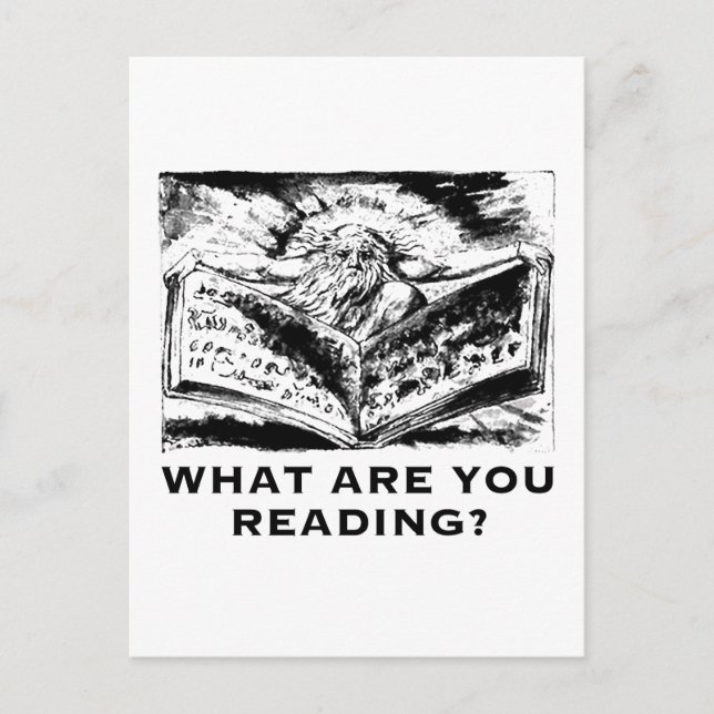 What Are You Reading Urizen Postcard (Front)
