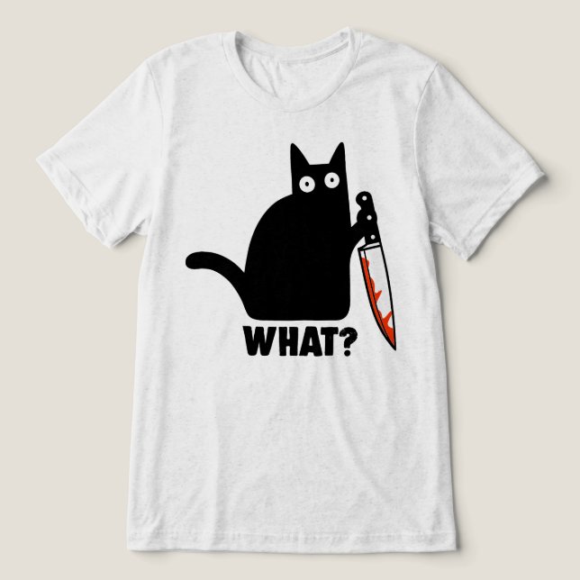 What Black Cat Knife Meme Tri-Blend Shirt (Design Front)
