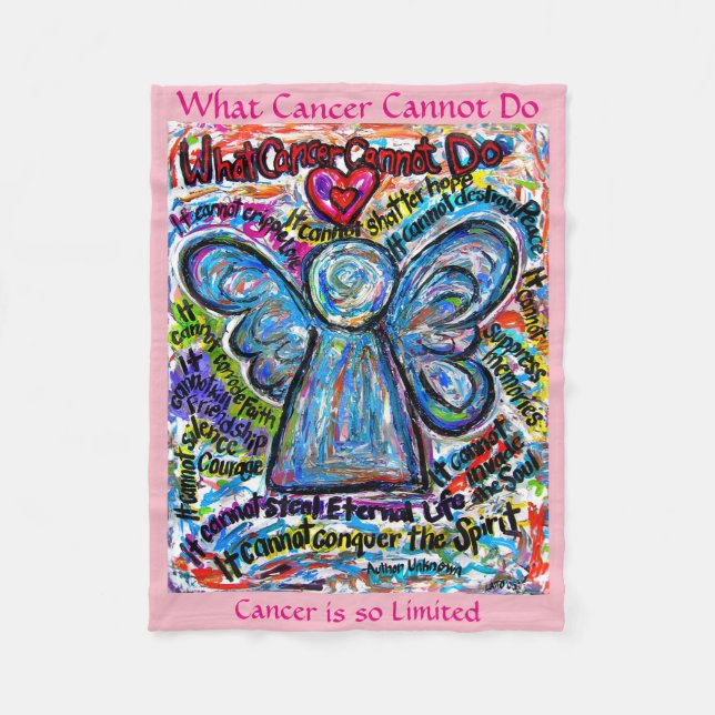 What Cancer Cannot Do Angel Chemo Custom Blanket (Front)