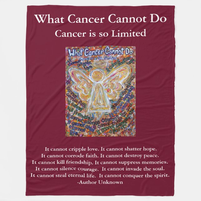 What Cancer Cannot Do Angel Chemo Custom Blanket (Front)