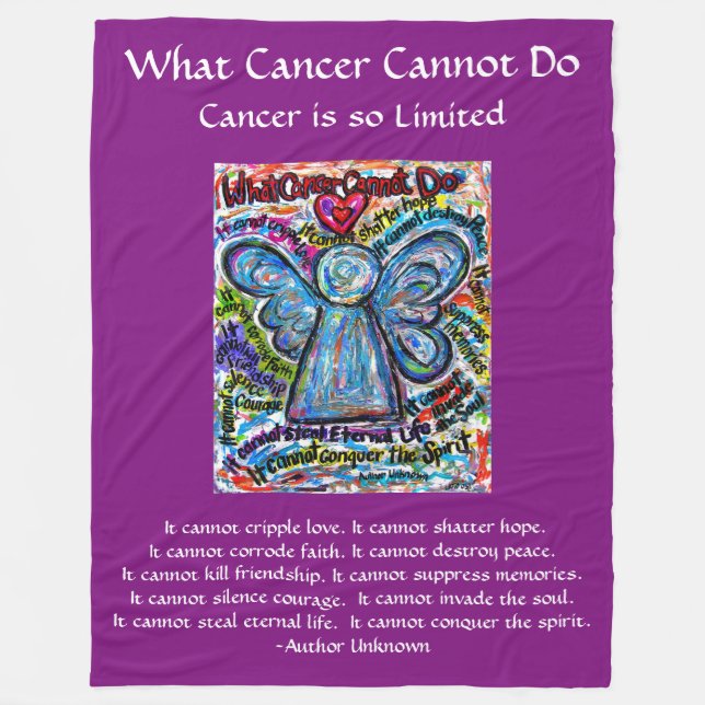 What Cancer Cannot Do Angel Chemo Custom Blanket (Front)