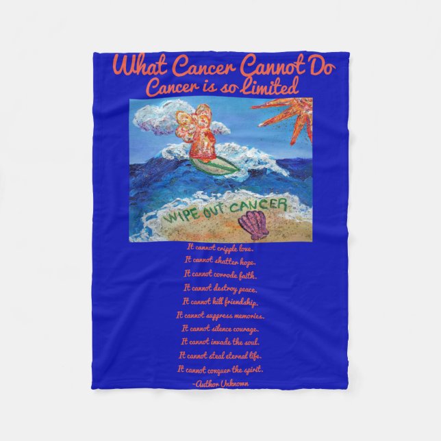 What Cancer Cannot Do Angel Chemo Custom Blanket (Front)